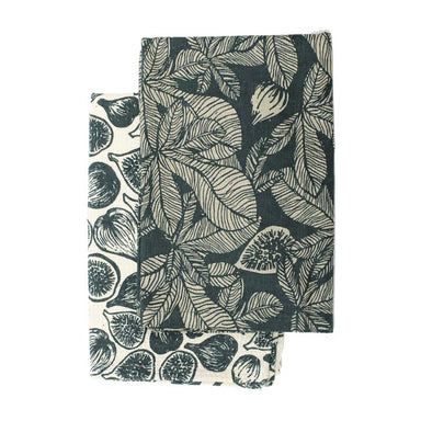 Raine & Humble Fig Tree Tea Towel Pack - Dark Slate (2pc) | Koop.co.nz