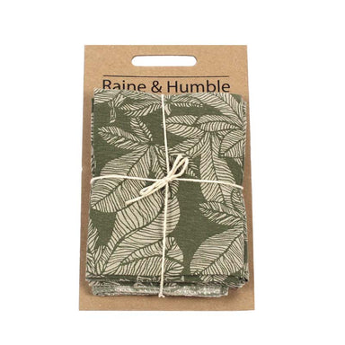 Raine & Humble Fig Tree Tea Towel Pack - Burnt Olive (2pc) | Koop.co.nz