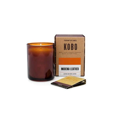KOBO Woodblock Votive Soy Candle 3oz - Modena Leather | Koop.co.nz