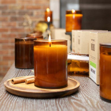 KOBO Woodblock Votive Soy Candle 3oz - Modena Leather | Koop.co.nz