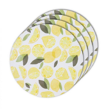 Davis & Waddell Sicily Lemon Round Placemat Set (4pc) | Koop.co.nz