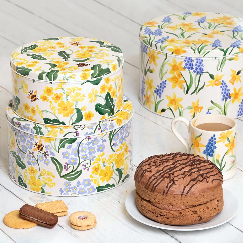 Emma Bridgewater Little Daffodils Spring Cake Tin Set/3 Cake Storage