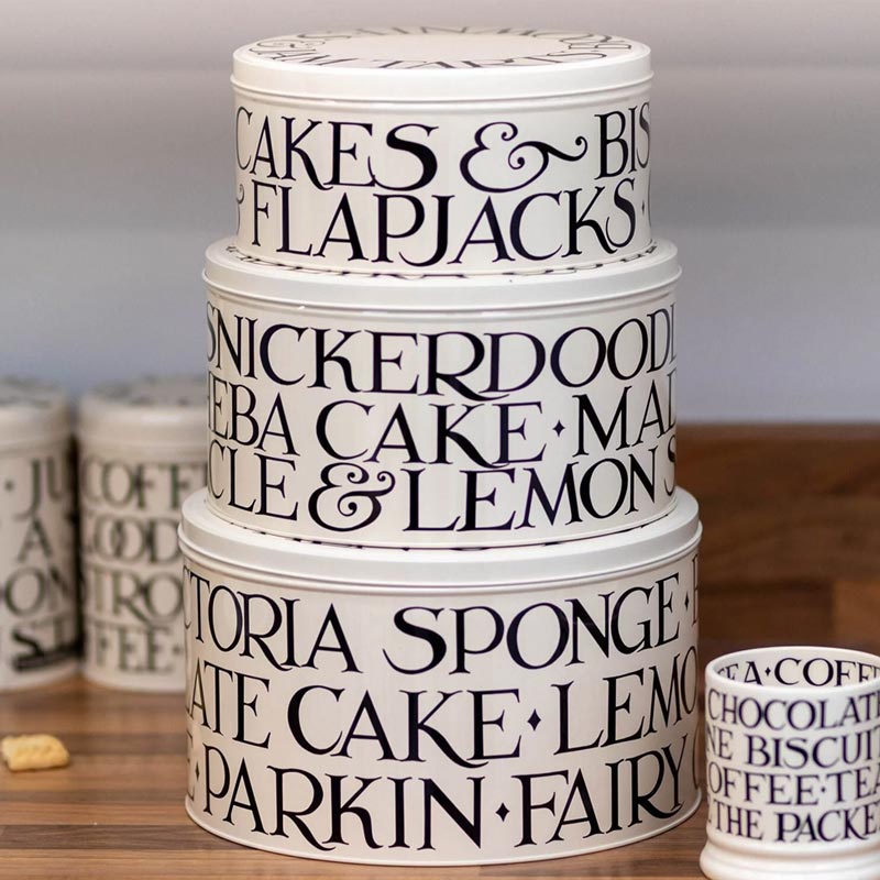Emma Bridgewater Black Toast Cake Tin Set/3 Cake Storage Tins NZ