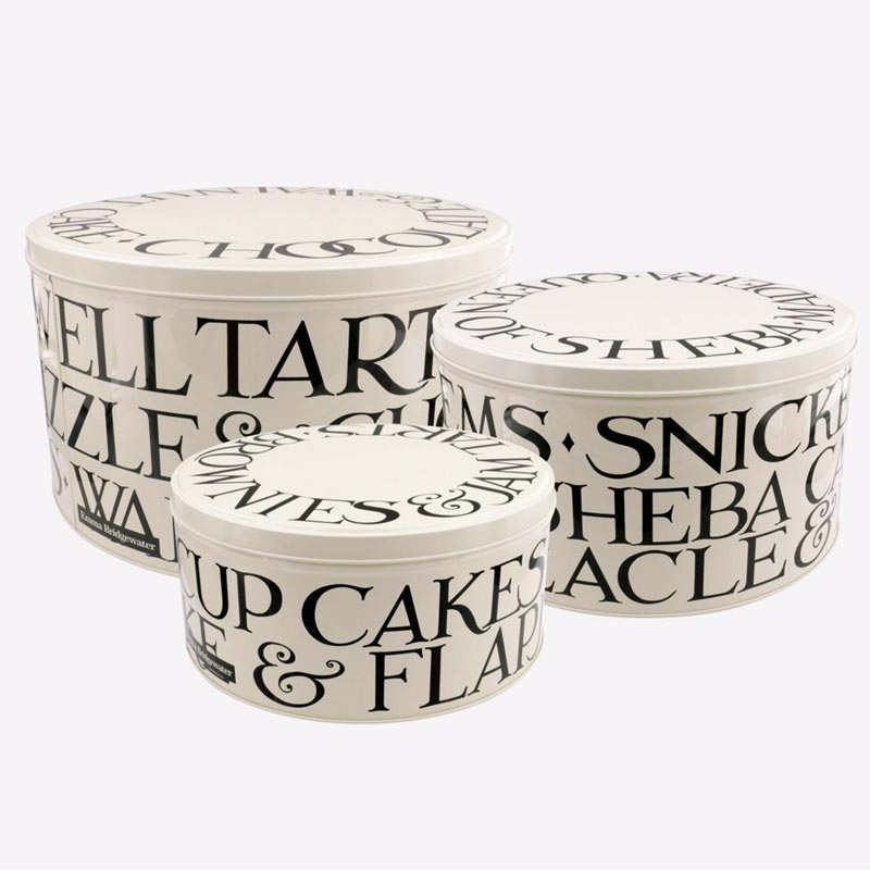 Emma Bridgewater Black Toast Cake Tin Set/3 Cake Storage Tins NZ
