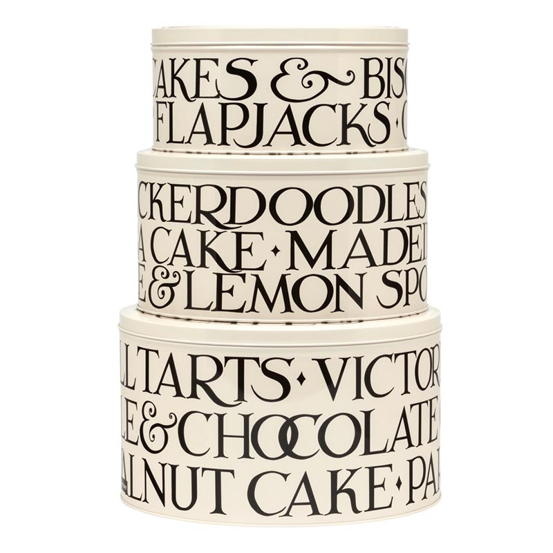 Emma Bridgewater Black Toast Cake Tin Set/3 Cake Storage Tins NZ