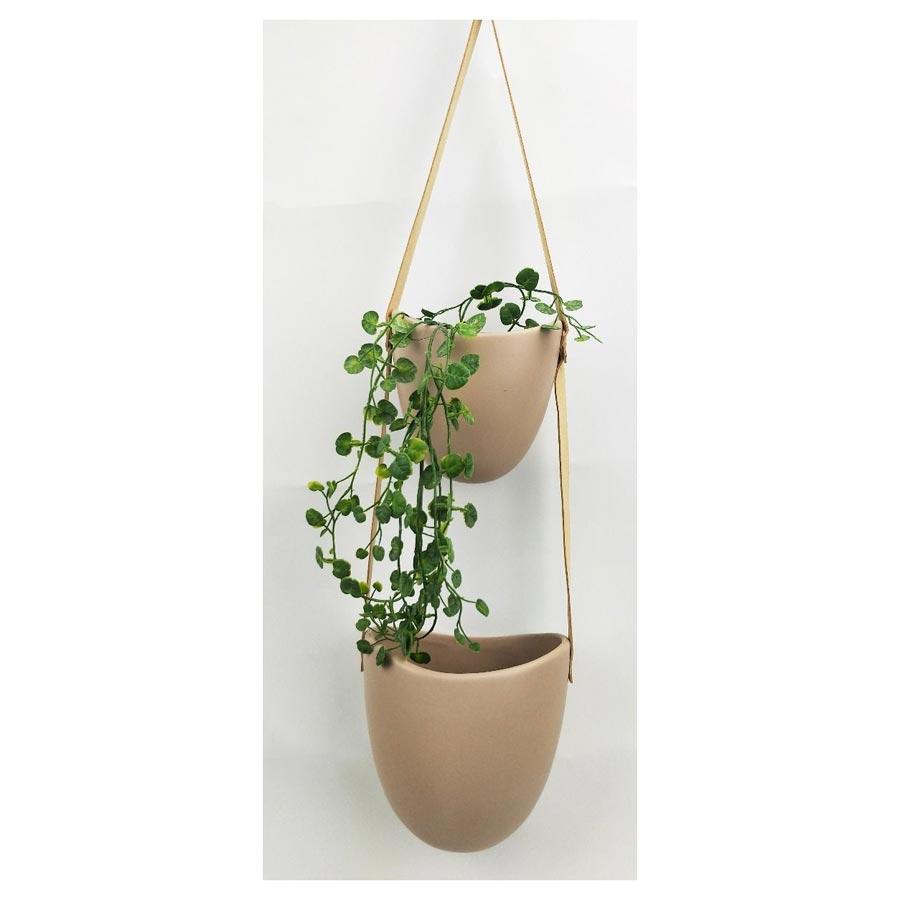 hanging planter nz Urban Products Friday Double Hanging Planter Latte - Hanging Planters NZ