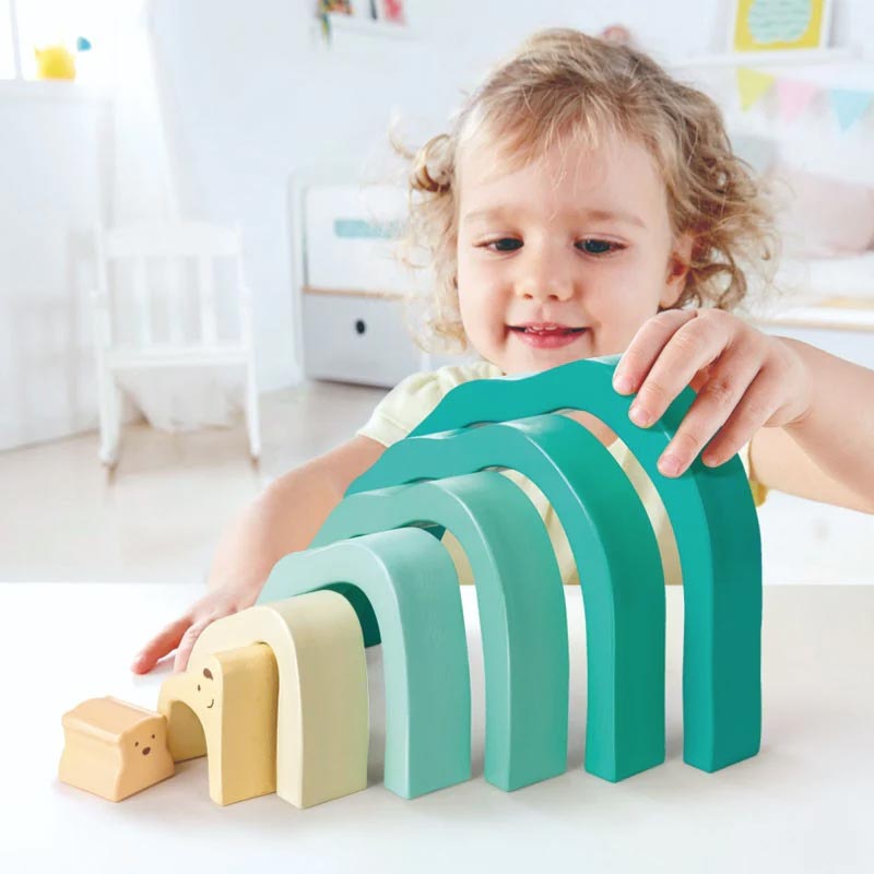 Hape Artic Polar Bear Stacking Blocks Shop Wooden Toys NZ KOOP — Koop
