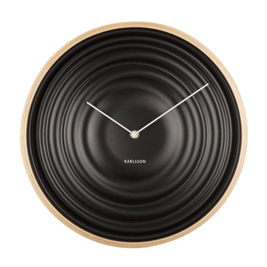 Karlsson Scandi Ribble Clock Black (31cm) Karlsson Wall Clocks NZ