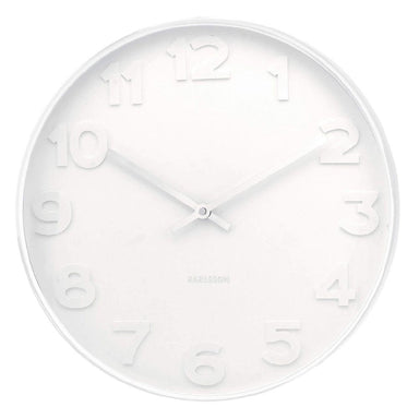 Karlsson Mr White Numbers Clock – White (51cm) | Koop.co.nz