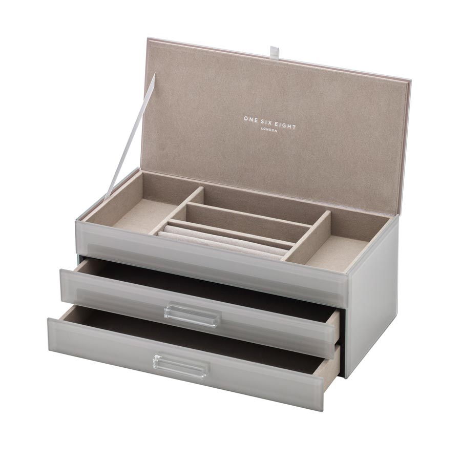 One Six Eight Gabriella Large Jewellery Box Cool Grey Jewellery Boxes NZ KOOP — Koop