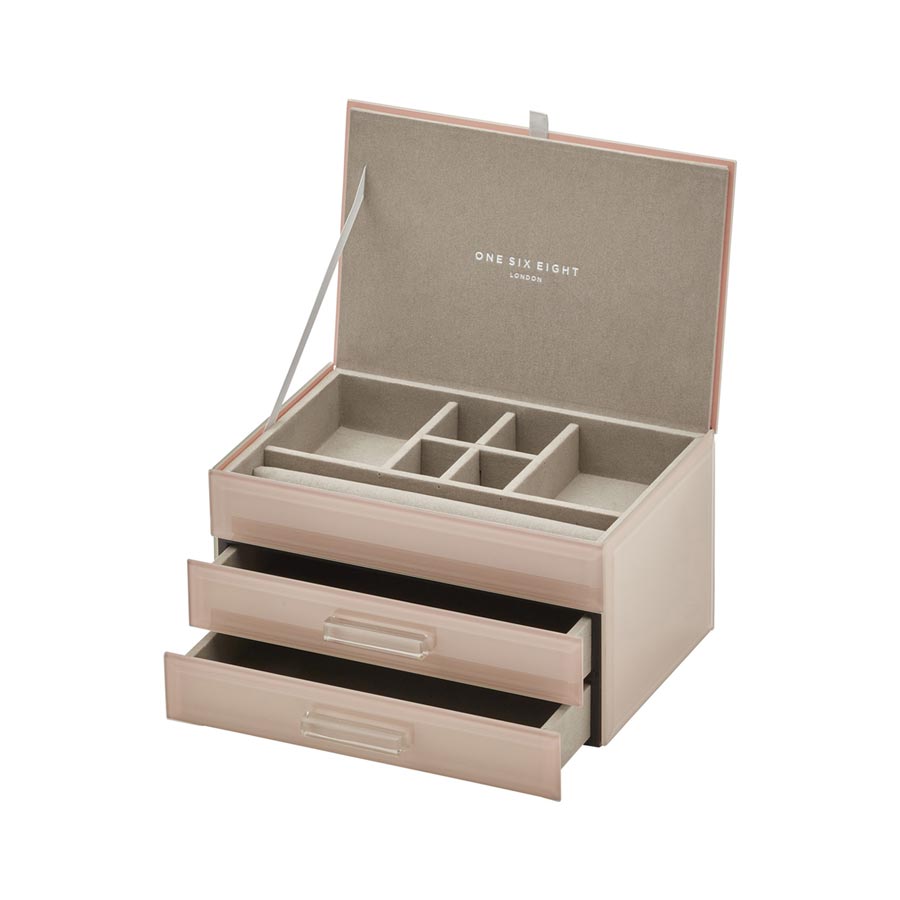 One Six Eight Gabriella Medium Jewellery Box Blush Jewellery Boxes NZ