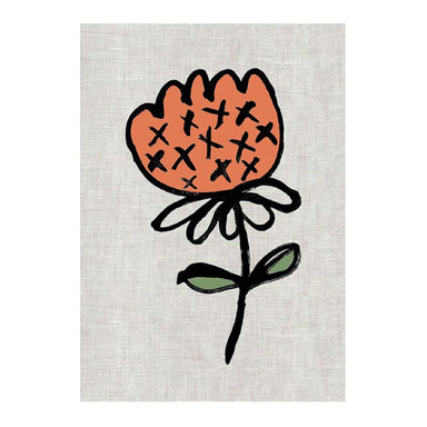 Linens & More Flower Pops Tea Towel - Orange | Koop.co.nz