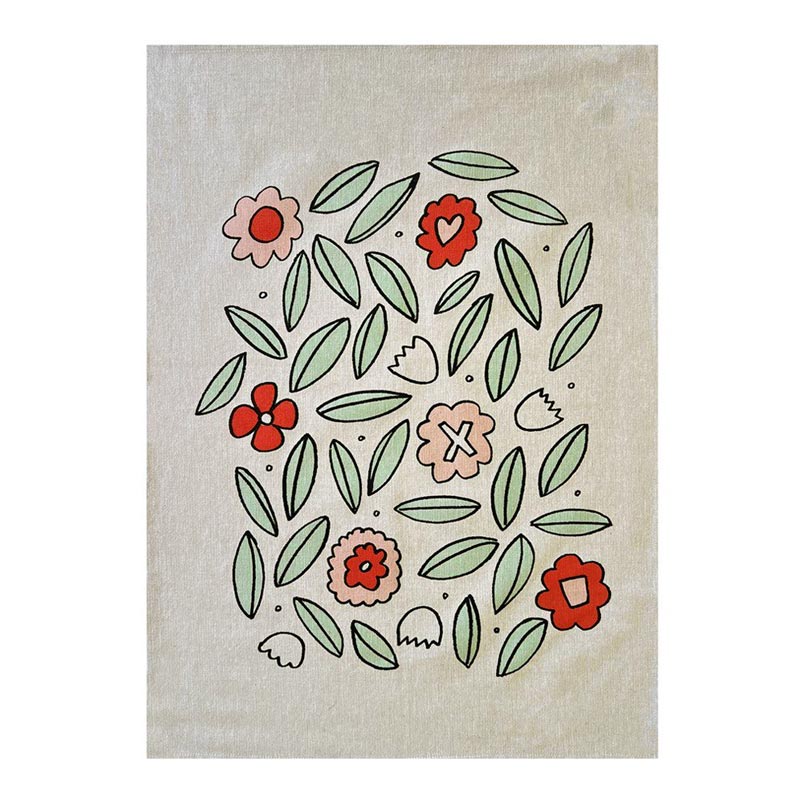 Linens & More Flower Kisses Tea Towel - Coloured | Koop.co.nz
