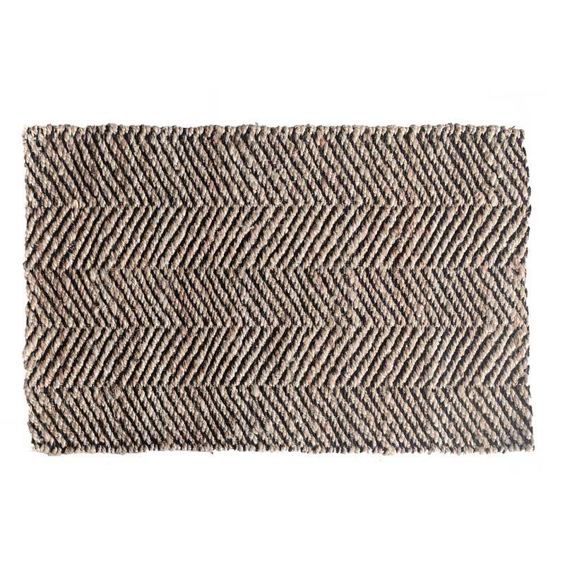 HRB Homeware Handspun Harold Natural & Black Jute Mat (90cm) | Koop.co.nz