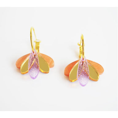 Hagen & Co. Happy Hour Petal Earrings - Peach/Lilac | Koop.co.nz