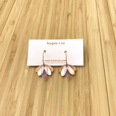 Hagen & Co. Happy Hour Petal Earrings - Peach/Lilac | Koop.co.nz