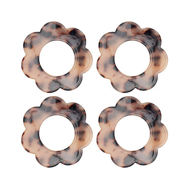 Annabel Trends Scallop Edge Napkin Ring Set/4 - Tortoiseshell | Koop.co.nz