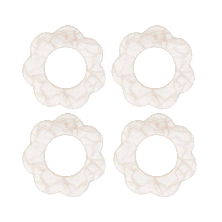 Annabel Trends Scallop Edge Napkin Ring Set/4 - Pearl | Koop.co.nz