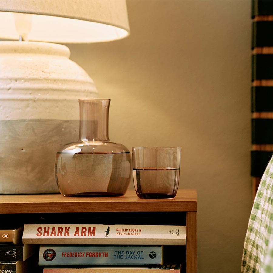 Annabel Trends Bulb Water Carafe & Tumbler Set - Amber (900ml) | Koop.co.nz