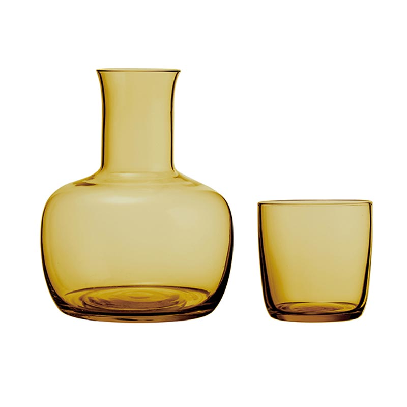Annabel Trends Bulb Water Carafe & Tumbler Set - Amber (900ml) | Koop.co.nz