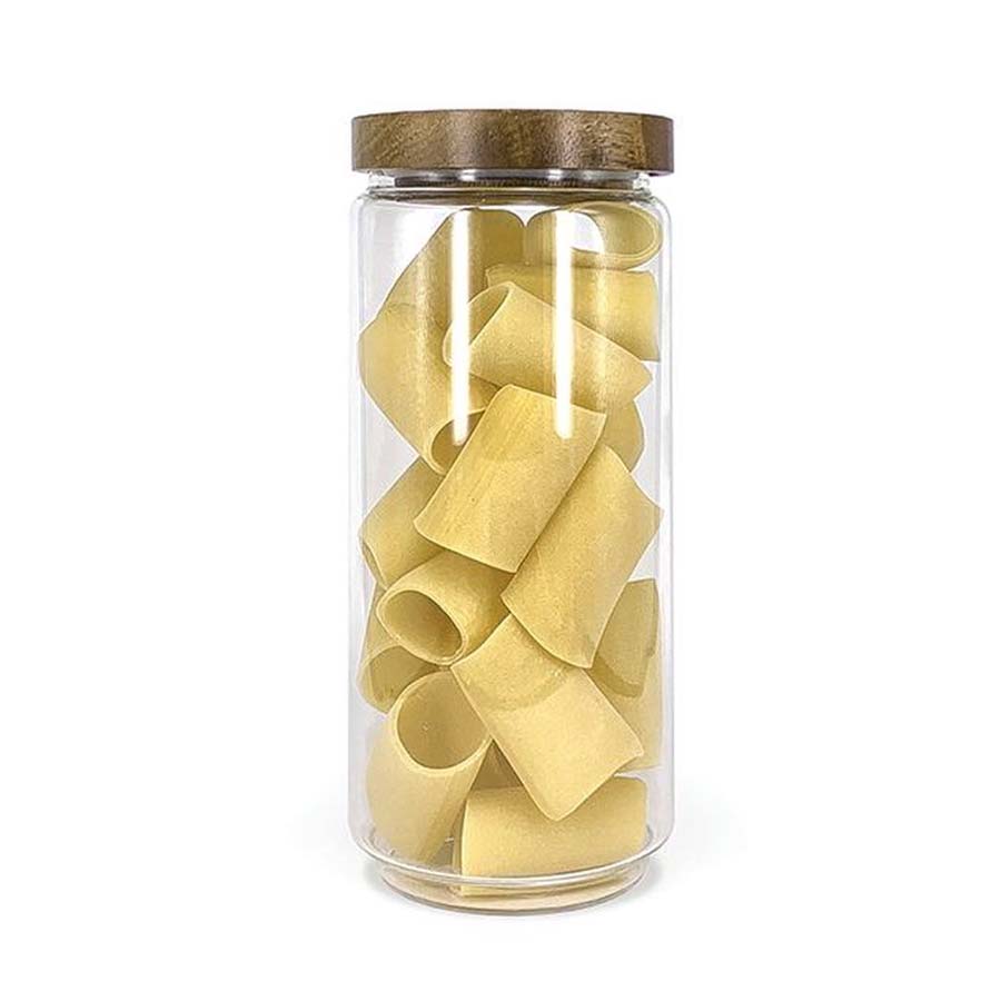 Dishy Glass Storage Jar With Acacia Lid (1 Litre) | Koop.co.nz