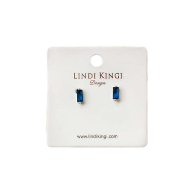 Lindi Kingi Sapphire Baguette Silver Stud Earrings | Koop.co.nz