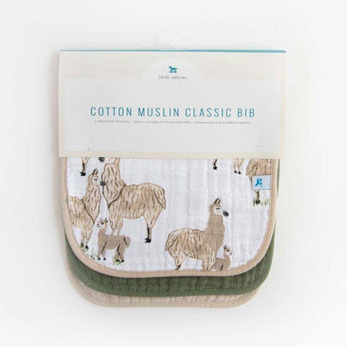 Little Unicorn Cotton Muslin Classic Bib 3pk - Llama Llama | Koop.co.nz