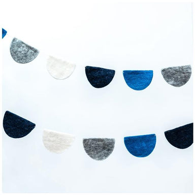 Sheepish Design NZ Wool Scallop Garland - Mixed Blue | Koop.co.nz