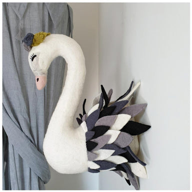 Tik Tak Handmade Wool Wall Swan Head - Monochrome | Koop.co.nz