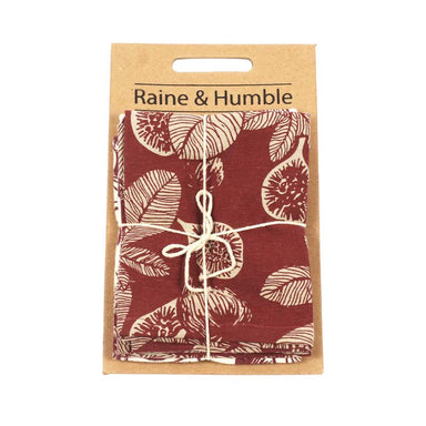 Raine & Humble Fig Tree Tea Towel Pack - Ruby (2pc) | Koop.co.nz